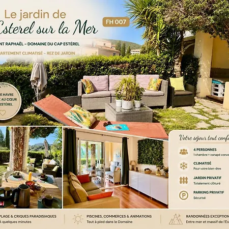 Appartement Classe Premium - Le Jardin Clos Vue Mer -Parking Couvert - Piscine Chauffee Du 05-04 Au 01 -11- Parc Residentiel Avec Espaces De Loisirs Parcours De Sante, Randonnees , Jeux Exterieur דירה *